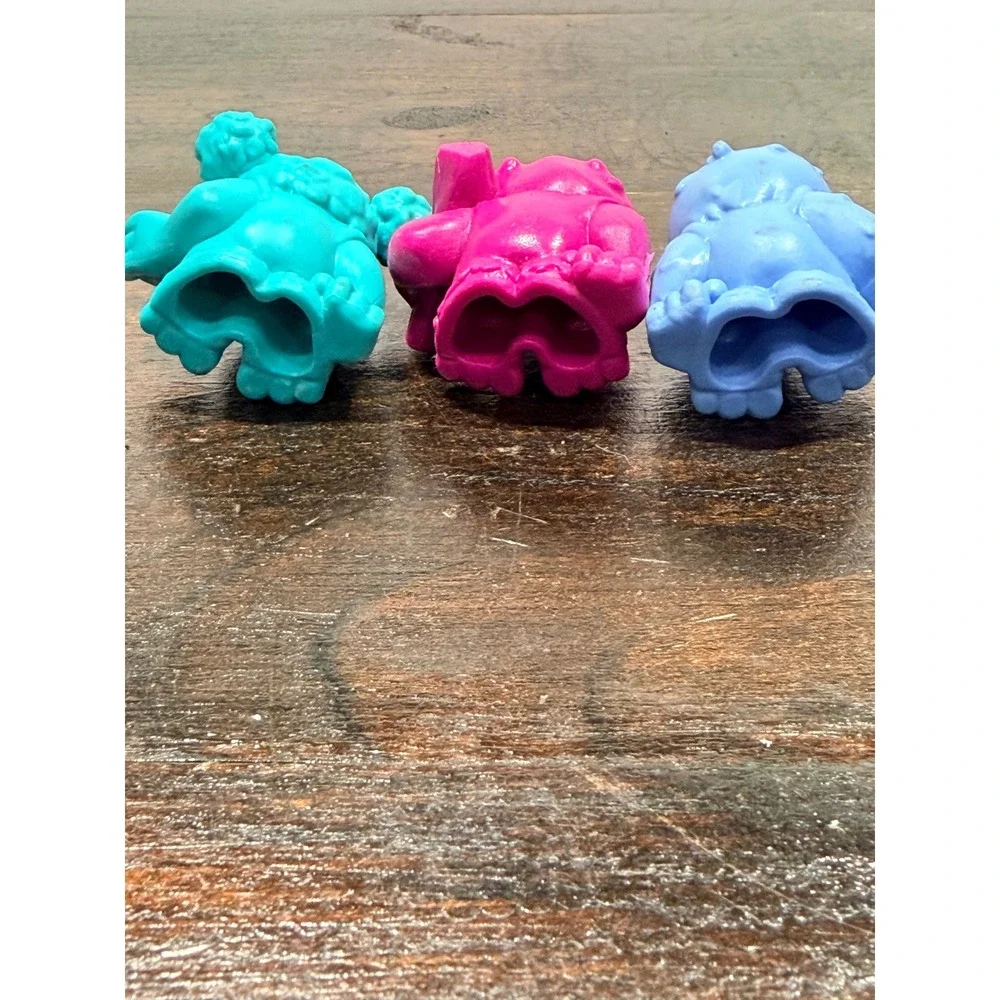 Snack-O-Saurus Figures Lot of 3 Teal Magenta Blue 90s‎ Retro Toys
